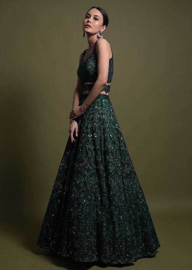 Elegant Wedding Lehenga with Intricate Handcrafted Details - MYLUXURY LANE ENTERPRISE